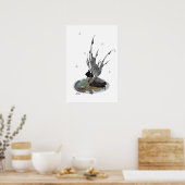 Boy Rain Fairy mit Frosch Poster (Küche)