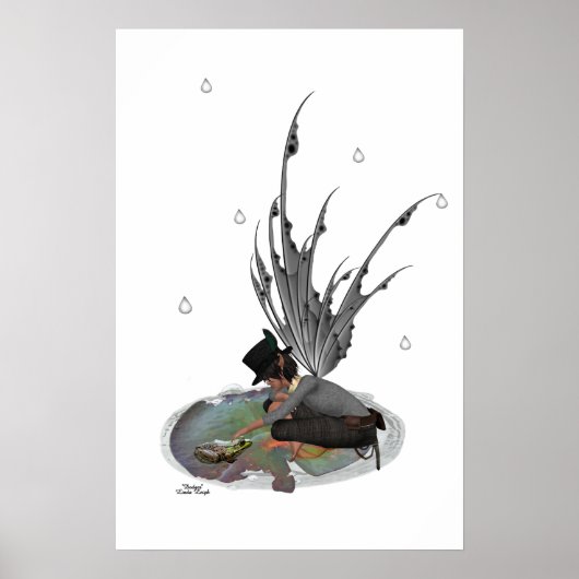 Boy Rain Fairy mit Frosch Poster (Vorne)