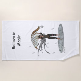 Boy Rain Fairy mit Leaf Beach Handtuch