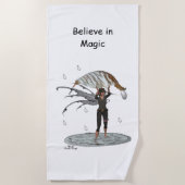 Boy Rain Fairy mit Leaf Beach Handtuch (Vorderseite)