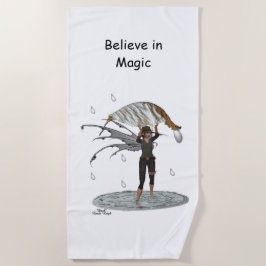 Boy Rain Fairy mit Leaf Beach Handtuch