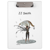 Boy Rain Fairy mit Leaf Clipboard Klemmbrett (Vorderseite)