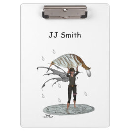Boy Rain Fairy mit Leaf Clipboard Klemmbrett