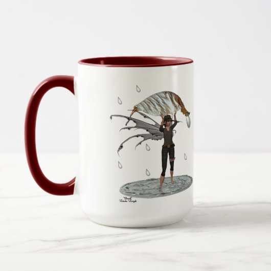Boy Rain Fairy mit Leaf Coffee Tasse (Links)