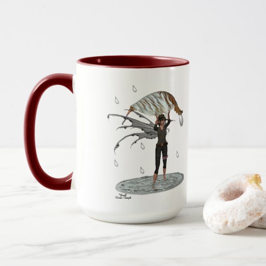 Boy Rain Fairy mit Leaf Coffee Tasse (Mit Donut)