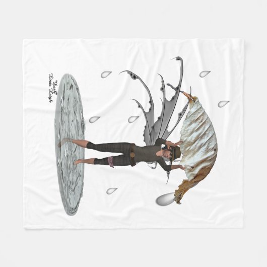 Boy Rain Fairy mit Leaf Fleece Blanket (Vorderseite (Horizontal))