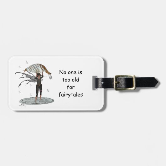 Boy Rain Fairy mit Leaf Gepäckanhänger (Vorderseite horizontal)