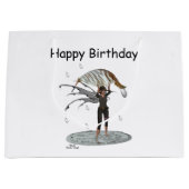 Boy Rain Fairy mit leaf Geschenktasche Große Geschenktüte (Vorderseite)