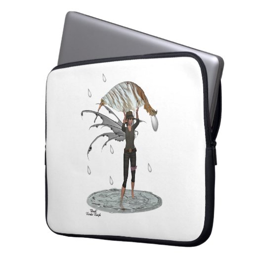 Boy Rain Fairy mit leaf Laptop-Sieb Laptopschutzhülle (Vorderseite Links)