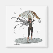 Boy Rain Fairy mit Leaf Magnet (Vorne)