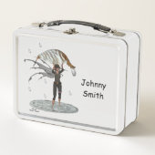 Boy Rain Fairy mit leaf Metall Lunchbox (Vorderseite)