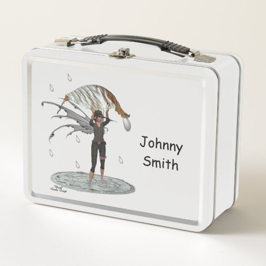 Boy Rain Fairy mit leaf Metall Lunchbox (Vorderseite)