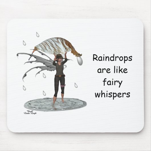 Boy Rain Fairy mit Leaf Mousepad (Vorne)