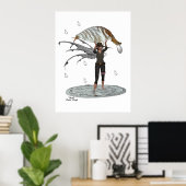Boy Rain Fairy mit Leaf Poster (Heimbüro)