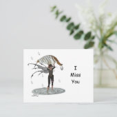 Boy Rain Fairy mit leaf Postkarte (Stehend Vorderseite)