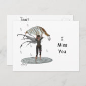 Boy Rain Fairy mit leaf Postkarte (Vorne/Hinten)