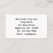 Boy Rain Fairy mit Leaf-Visitenkarten Telefonnummerkarte (Rückseite)