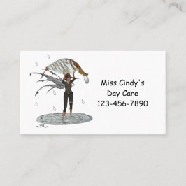 Boy Rain Fairy mit Leaf-Visitenkarten Telefonnummerkarte