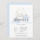 Boy Rainbow Baby Sprinkle Einladung (Vorne/Hinten)