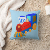 Boy Red Blue Train mit Blue & Green Backs Kissen (Decke)