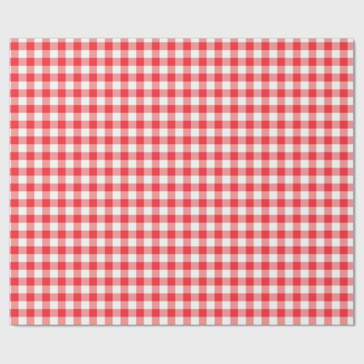 Boy Red Gingham Birthday Wrapping Paper Geschenkpapier (Flach)