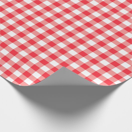 Boy Red Gingham Birthday Wrapping Paper Geschenkpapier (Ecke)