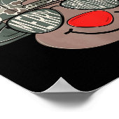 Boy Reindeer Hat Camo Hat Merry Christmas Xmas Boy Poster (Ecke)