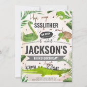 Boy Reptile Geburtstagsparty Einladung (Vorderseite)