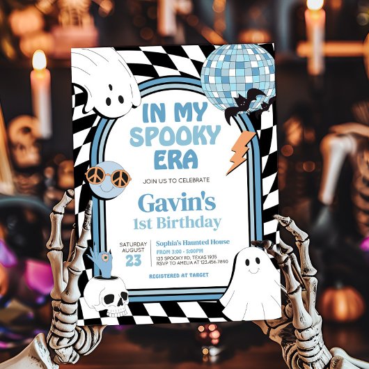 Boy Retro Ghost Halloween Geburtstag Einladung