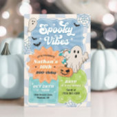 Boy Retro Halloween Spooky Vibes Blue Geburtstag Einladung