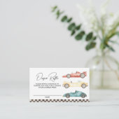 Boy Retro Race Car Baby Dusche Windelwanne Raffle  Begleitkarte (Stehend Vorderseite)