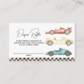 Boy Retro Race Car Baby Dusche Windelwanne Raffle Begleitkarte (Vorderseite)