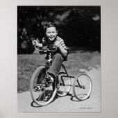 Boy Riding Tricycle Poster (Vorne)