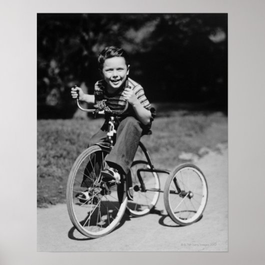 Boy Riding Tricycle Poster (Vorne)