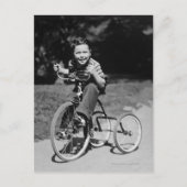 Boy Riding Tricycle Postkarte (Vorderseite)