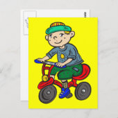 Boy Riding Tricycle Postkarte (Vorne/Hinten)