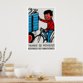 Boy Riding with Truck - Matchbox Print - Czech Poster (Küche)