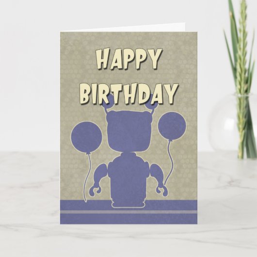 Boy Robot Birthday Card Karte (Vorderseite)