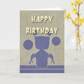 Boy Robot Birthday Card Karte (Gelbe Blume)
