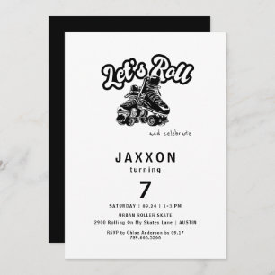 Boy Roller Skaten Birthday Party Einladung