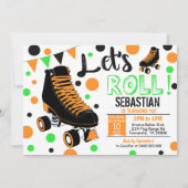 Boy Roller Skaten Einladung Rollerskating Party (Vorderseite)