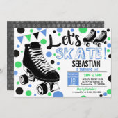 Boy Roller Skaten Einladung Rollerskating Party (Vorne/Hinten)
