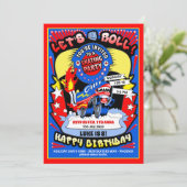 Boy Roller Skaten Geburtstagsparty Einladung (Stehend Vorderseite)