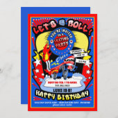 Boy Roller Skaten Geburtstagsparty Einladung (Vorne/Hinten)