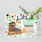 Boy Rollerblade Einladungs-Roller Blade Party Boy Einladung (Stehend Vorderseite)