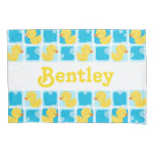 Boy Rubber Ente Personalisiert Name Pillowcase Set Kissenbezug (Vorderseite-Links)