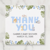 Boy Safari Animal Baby Shower Geschenkanhänger (Vorderseite)