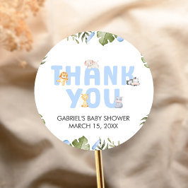 Boy Safari Animal Baby Shower Runder Aufkleber