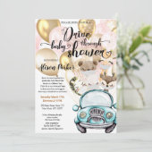 Boy Safari Animals Jungle Drive by Baby Shower Inv Einladung (Stehend Vorderseite)