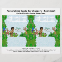 Boy Safari Baby Shower Candy Bar Wrapper